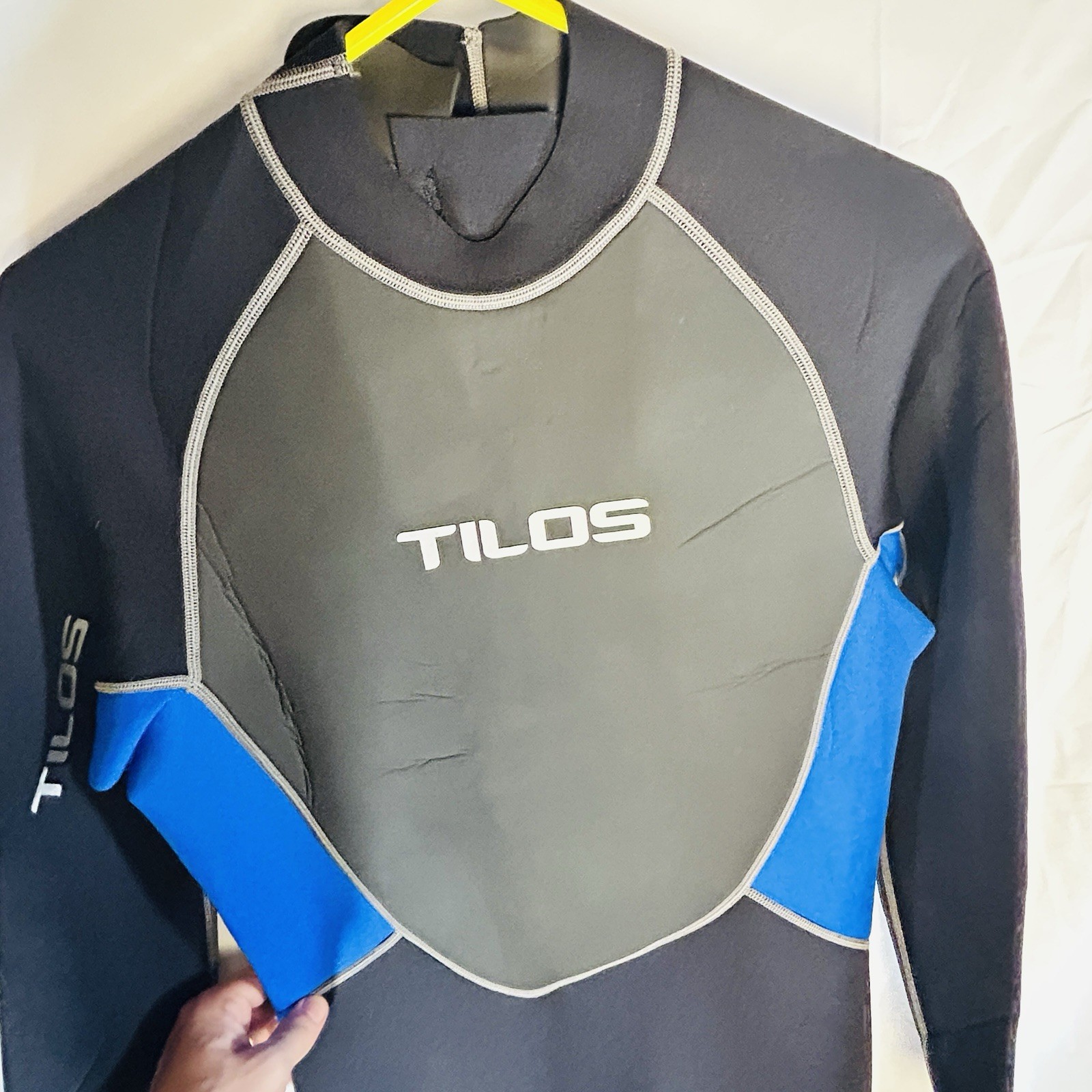 Tilos Men’s Full Wetsuit XL NWOT Neoprene Nylon Diving Surf Black Blue Gray