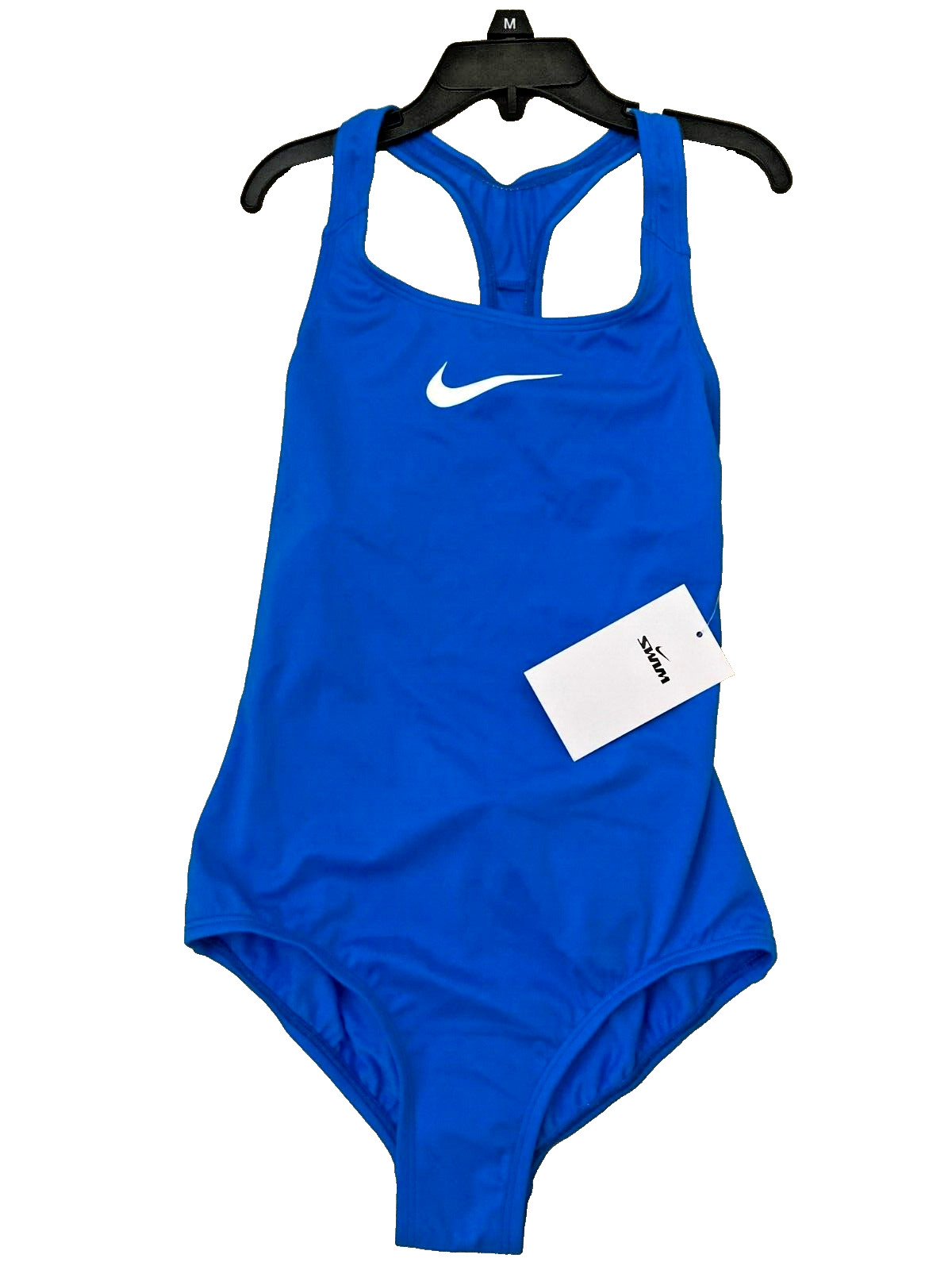 Nike Swim Girl’s Solid Racerback Swimsuit (S-M-L) NESSB711-458 Photo Blue