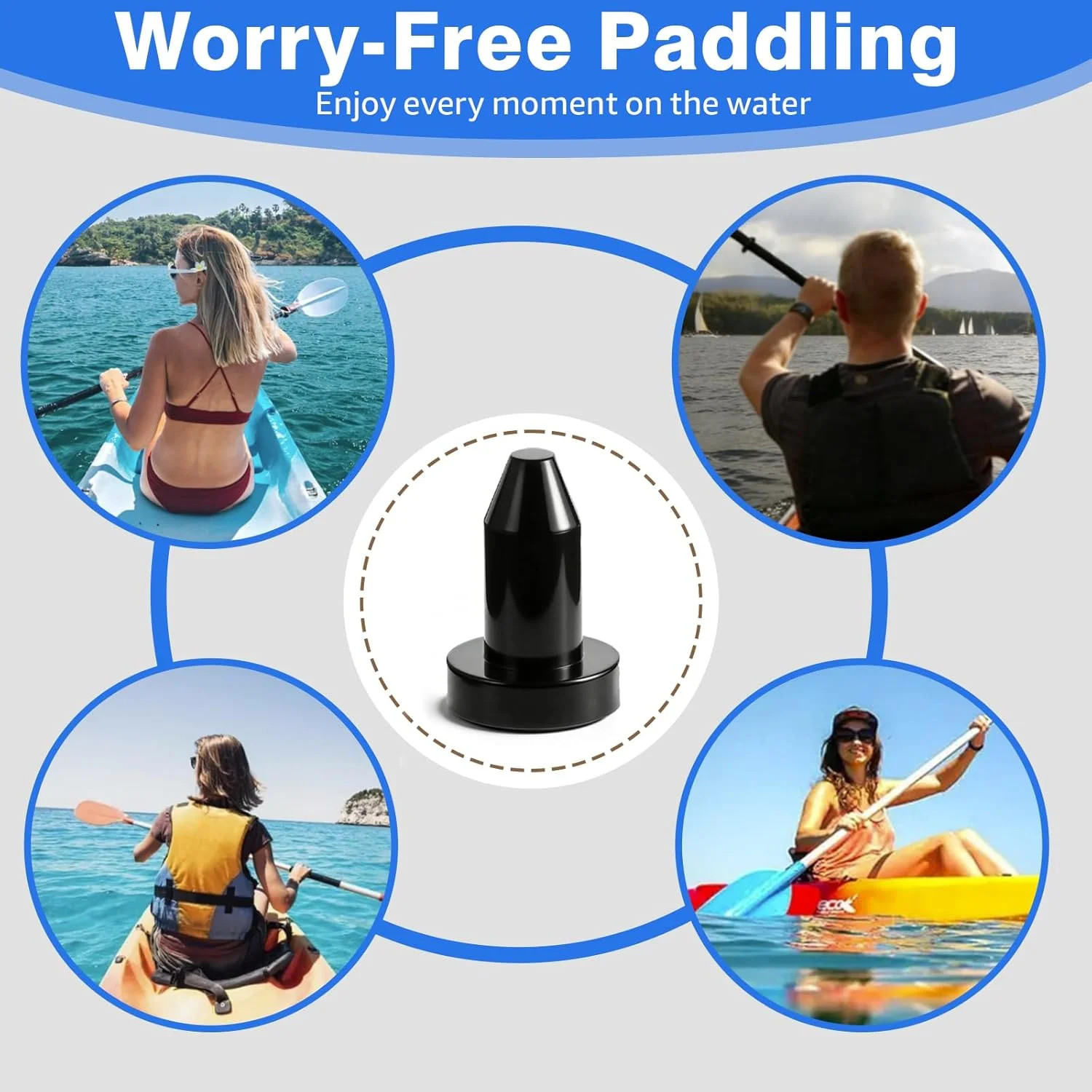 4Pcs 1/2 Inch Kayak Drain Plug, Push-in Premium Rubber Scupper Plugs for Pelican