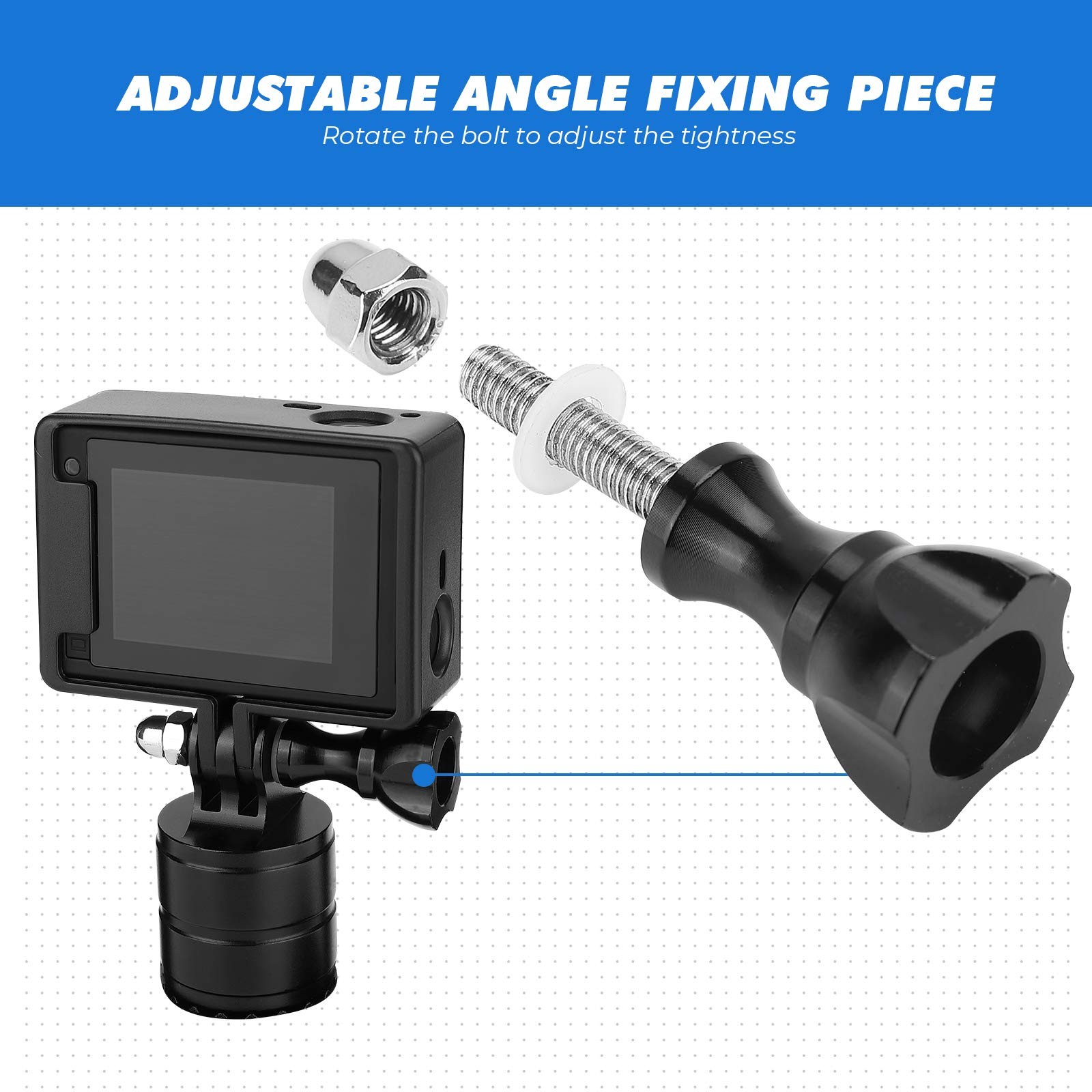 KEMIMOTO UTV Camera Mount for 1.75″-2″ Roll Bar 2x5x4 inches, Black