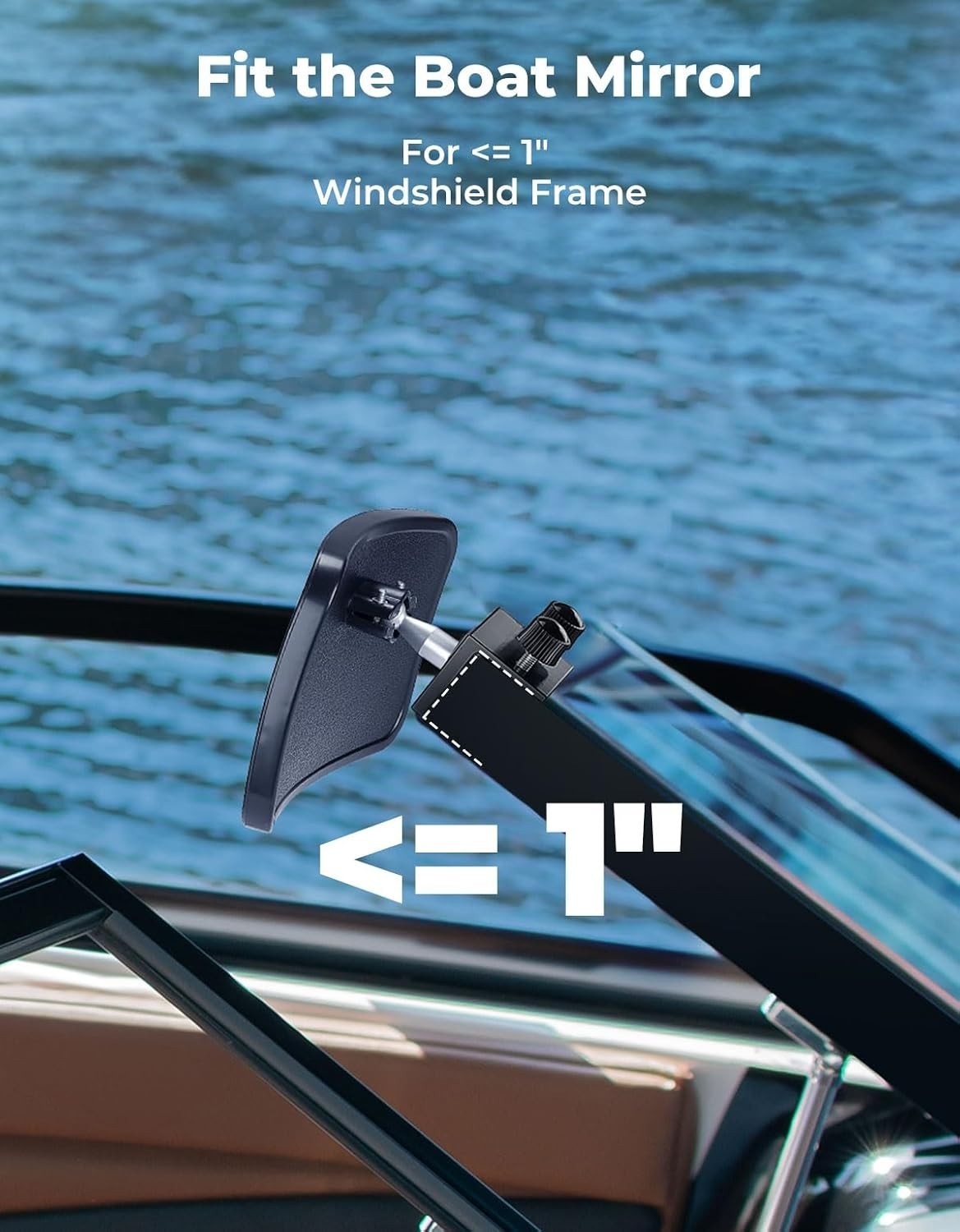 Boat Rear View Mirror, Upgrade Marine Mirror with 300° Curved Surface, 4.5″x8…