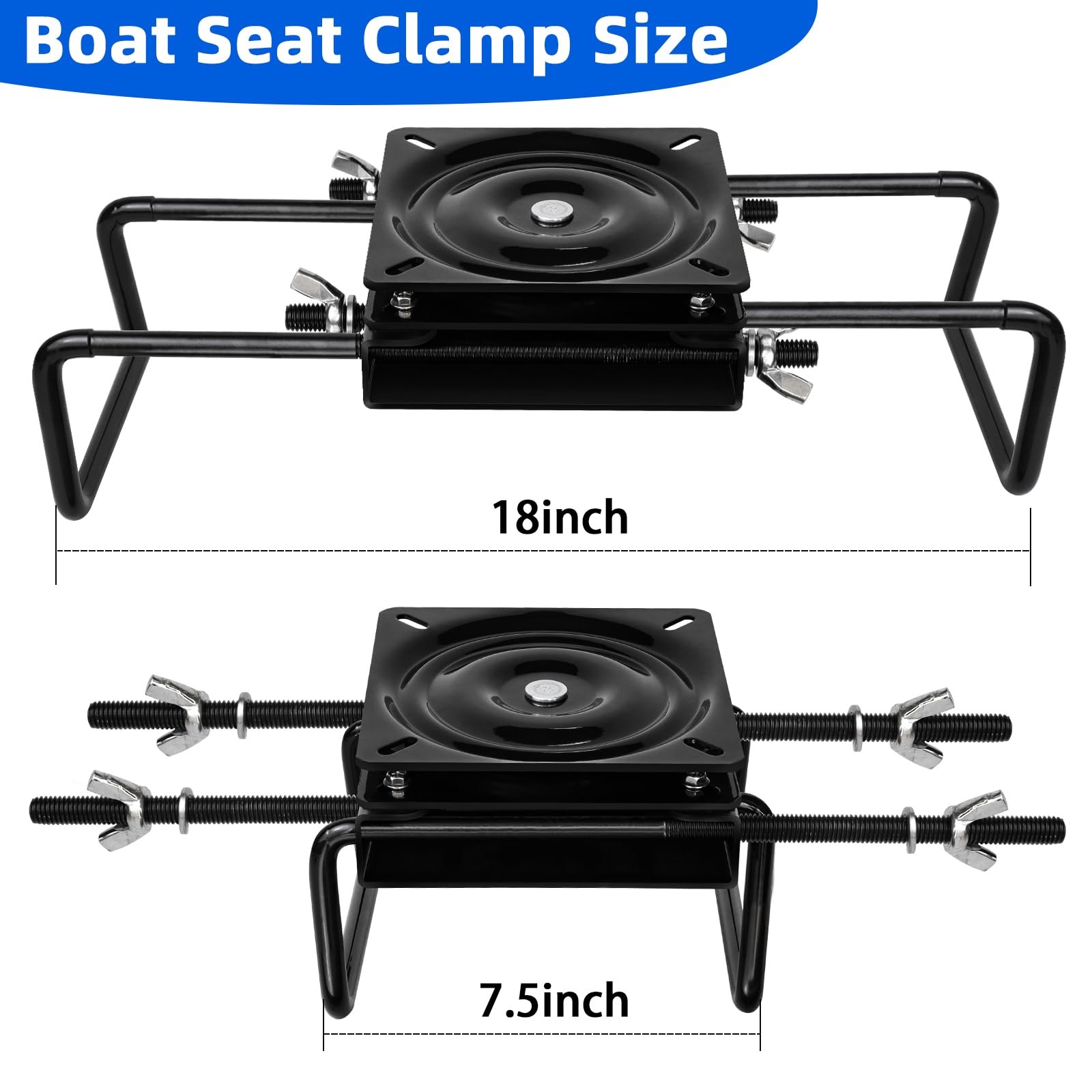 Boat Seat Swivel Base Mount,Boat Pedestal Mount Clamp on with Black