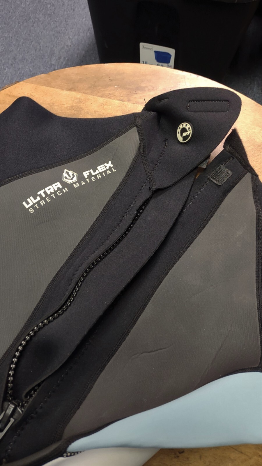 SEA-DOO Stallion Wetsuit Ultra 4-Way Flex Stretch Womens Sz 9/10 Black Gray Blue
