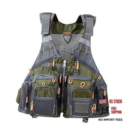 Fly Fishing Vest – Fishing Safety Life Jacket for with foam Army Green