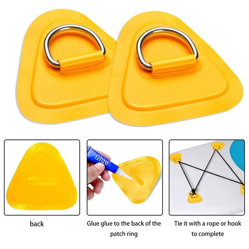 6x Marine D Ring Pad Patch for PVC Inflatable Boat Raft Dinghy Surfboard Outdoor