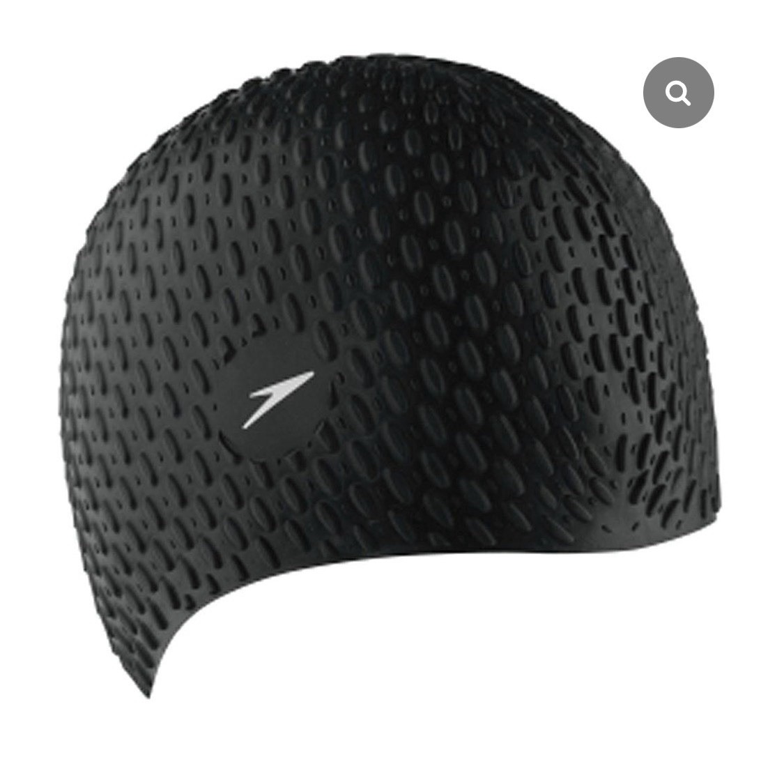 Speedo Bubble Cap Textured Black Swim Cap 1 Pack MPN 8-709296817