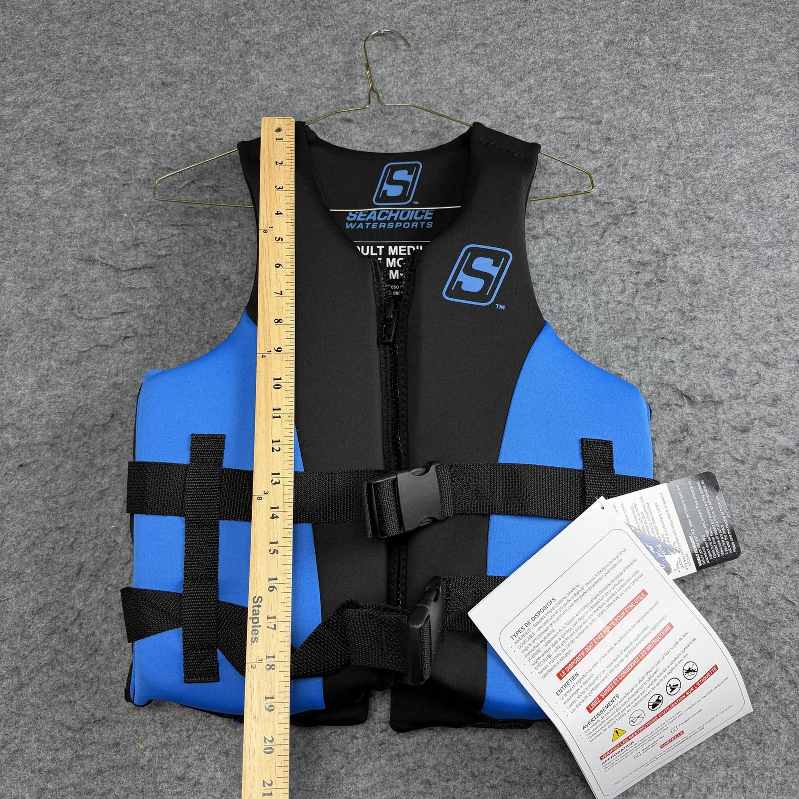 Seachoice Evoprene Multi Sport Life Jacket, USCG Level 70, Blue/Black, Size M