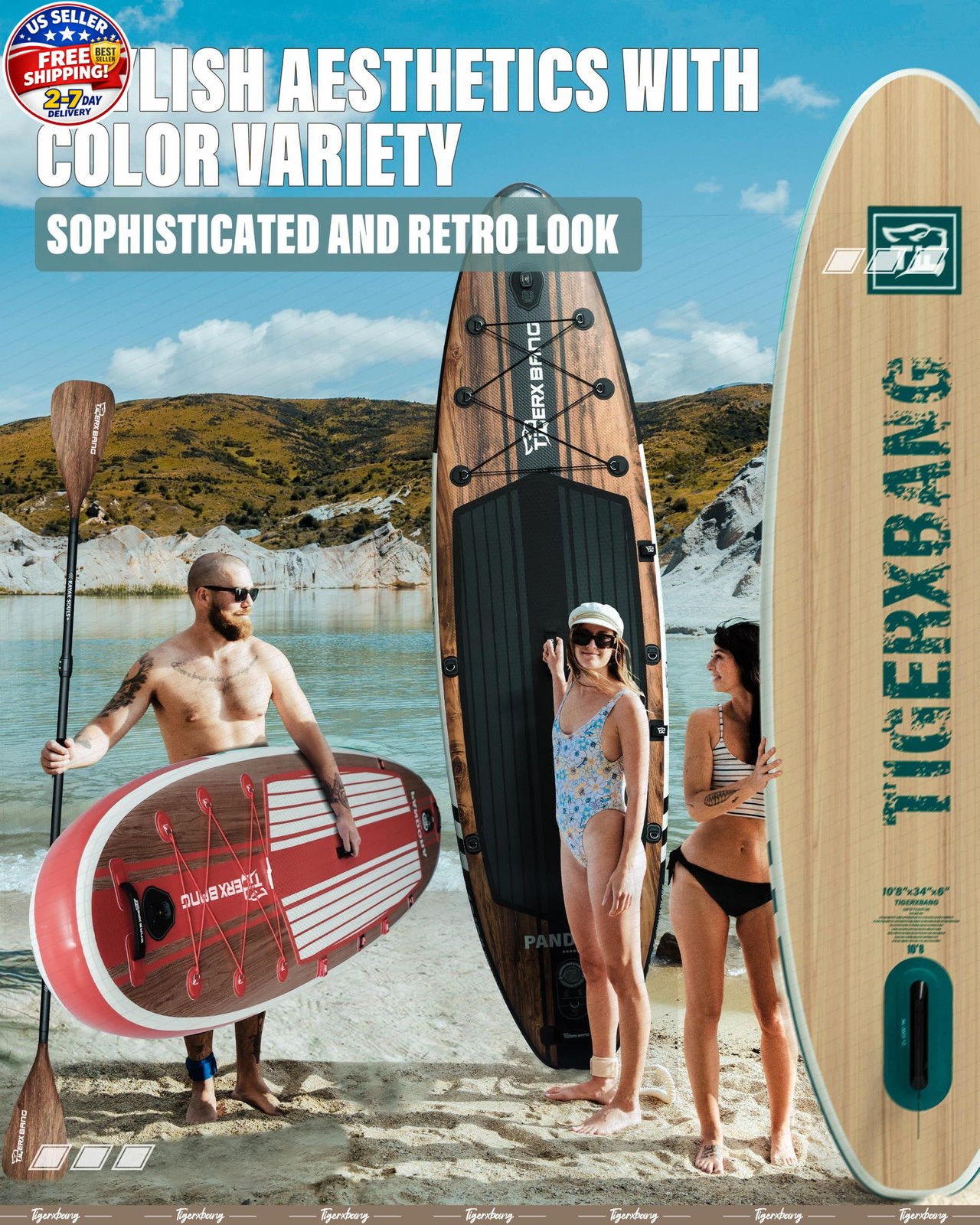 Paddle Board, 10.8′ Stand Up Paddle Board with Premium Complete Inflatable SUP A