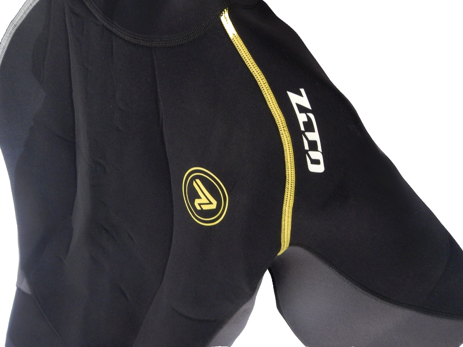 ZCCO Wetsuit Short Black /Gray + Yellow Stich MS201 L Large Neoprene Class B 3M