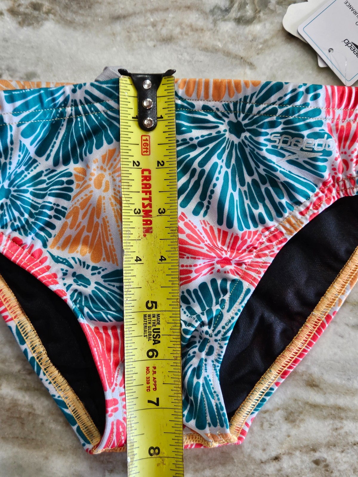 Speedo Eco Endurance REPREVE Vibe Collection Citrus Swim Brief Size 26 FREE SHIP