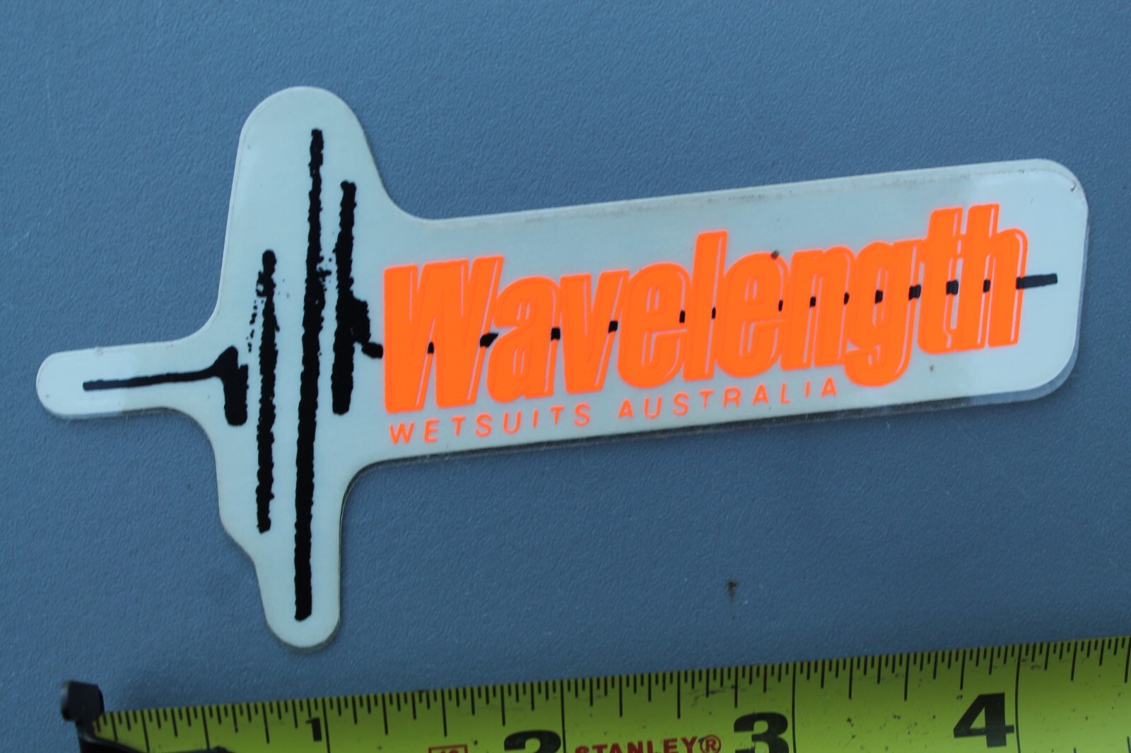 Wavelengths Wetsuits Australia Neon Orange 80’s OG V71A Vintage Surfing STICKER