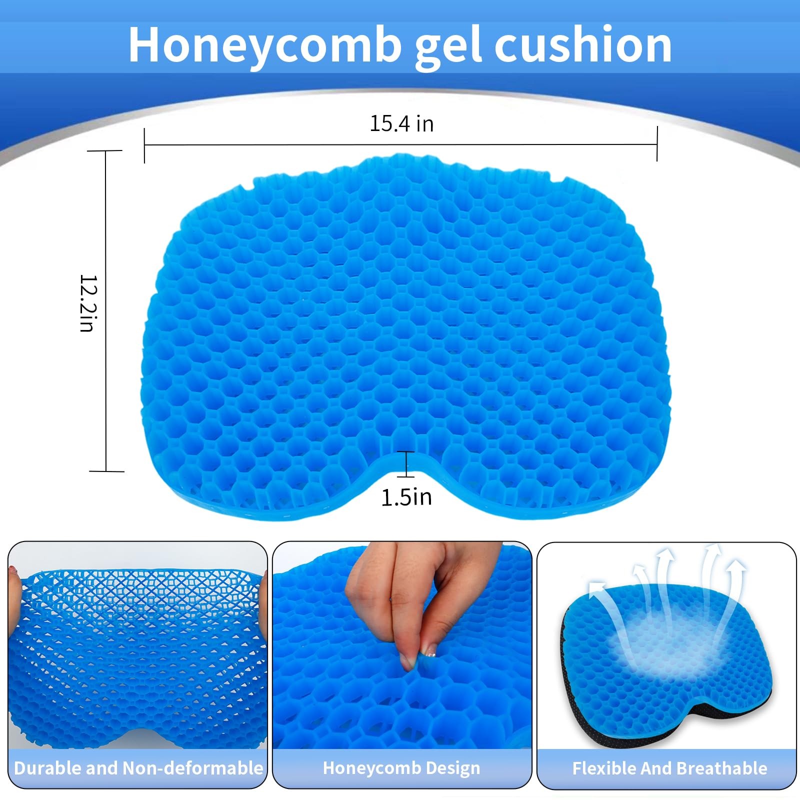 Waterproof Anti-Slip Kayak Seat Cushion Gel Pad for Fishing & Comfort