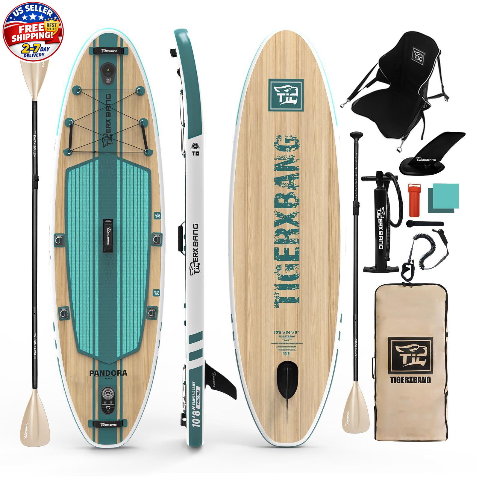 Paddle Board, 10.8′ Stand Up Paddle Board with Premium Complete Inflatable SUP A