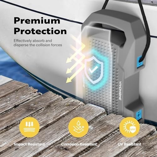 VIVOHOME EVA Boat Fenders for Docking, Boat Bumpers with Nylon Rope, and Fixe…