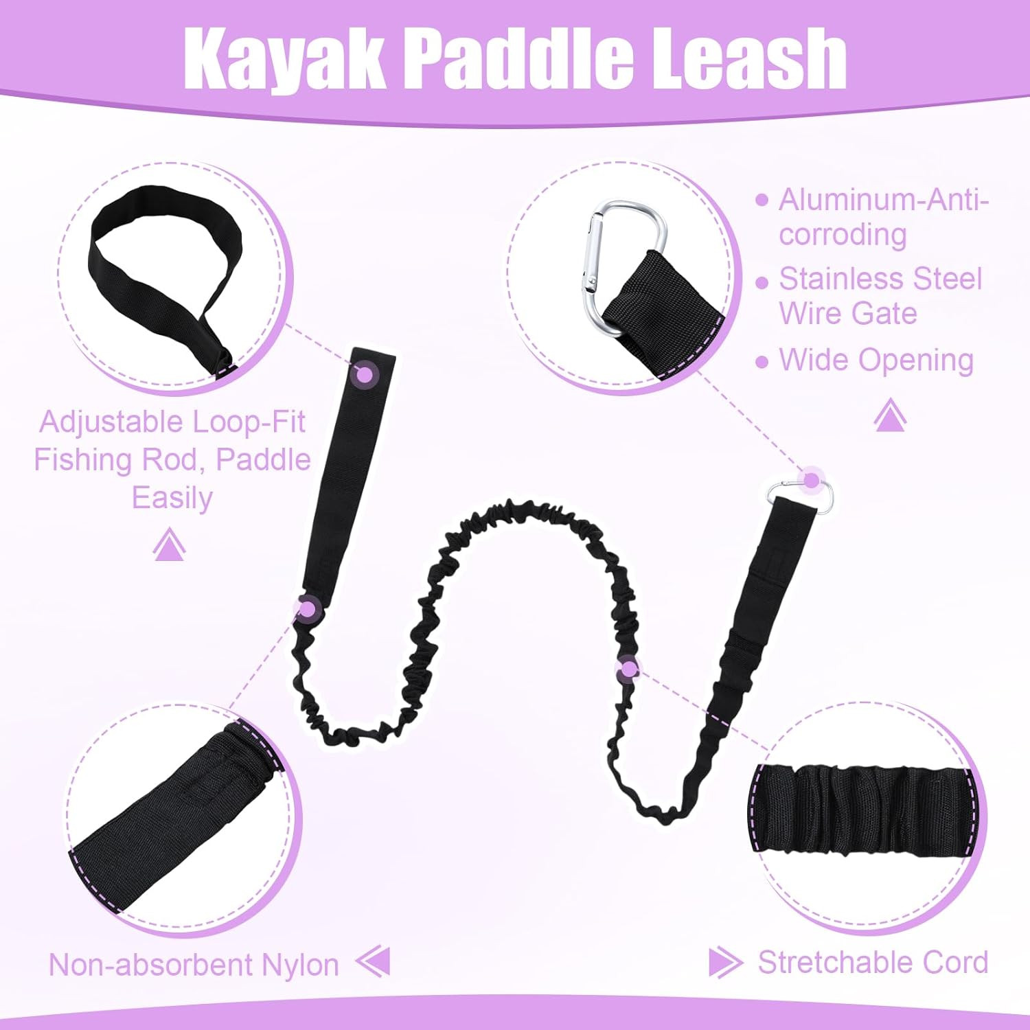 2 Pack Sup Paddle with 2 Leashes, Floating 3 Piece Adjustable Aluminum Paddle Bo