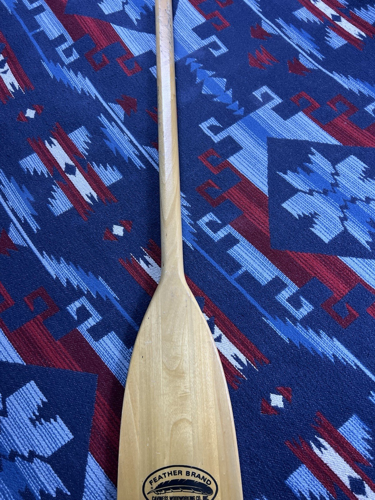 Vtg Wood Feather Brand Canoe Paddle 58” 59″ Beaver Lake Boat Wooden Lightweight