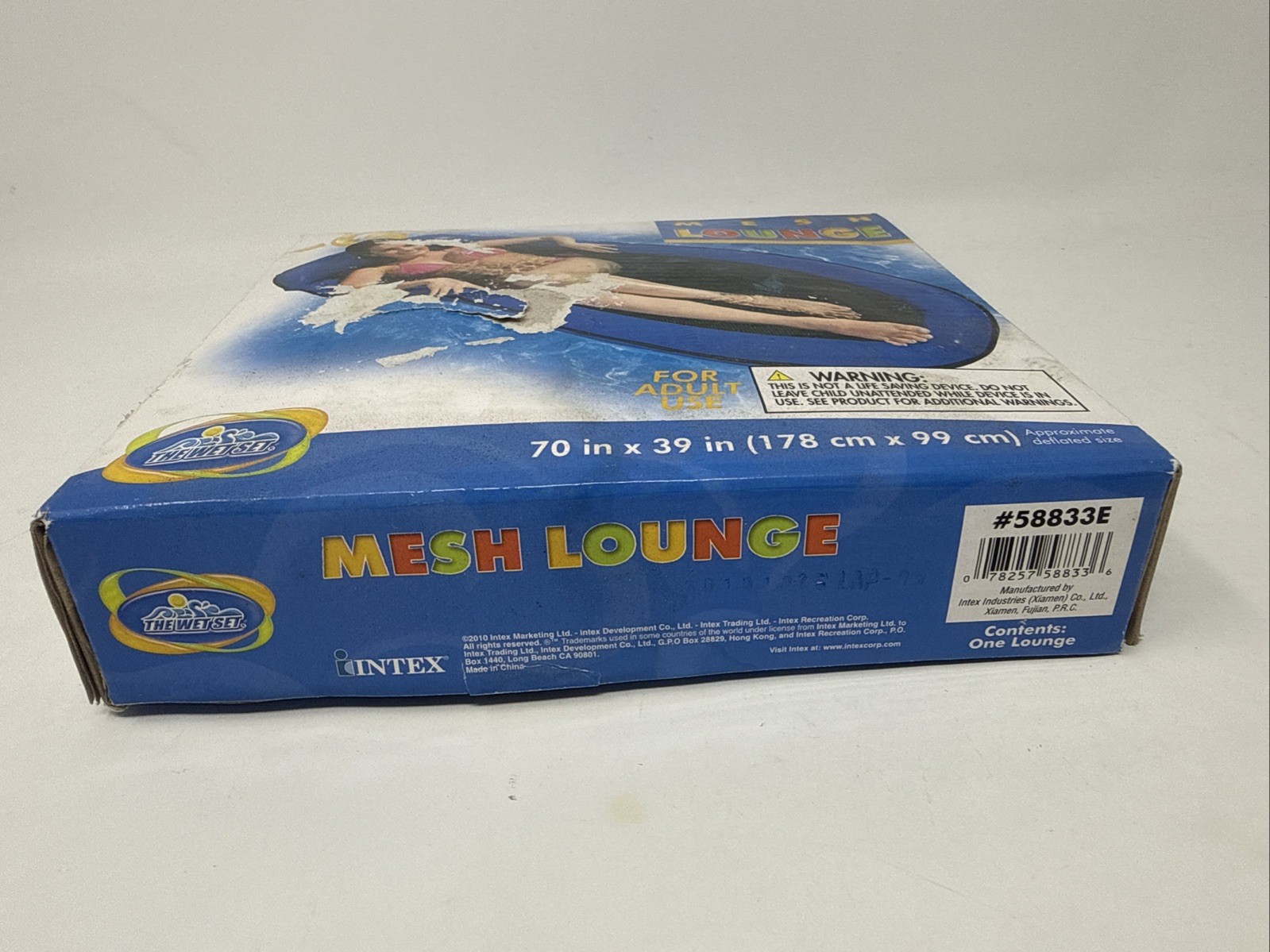 Intex The Wet Set Mesh Lounge 70″x 39” Pool Float 2010 #58833E