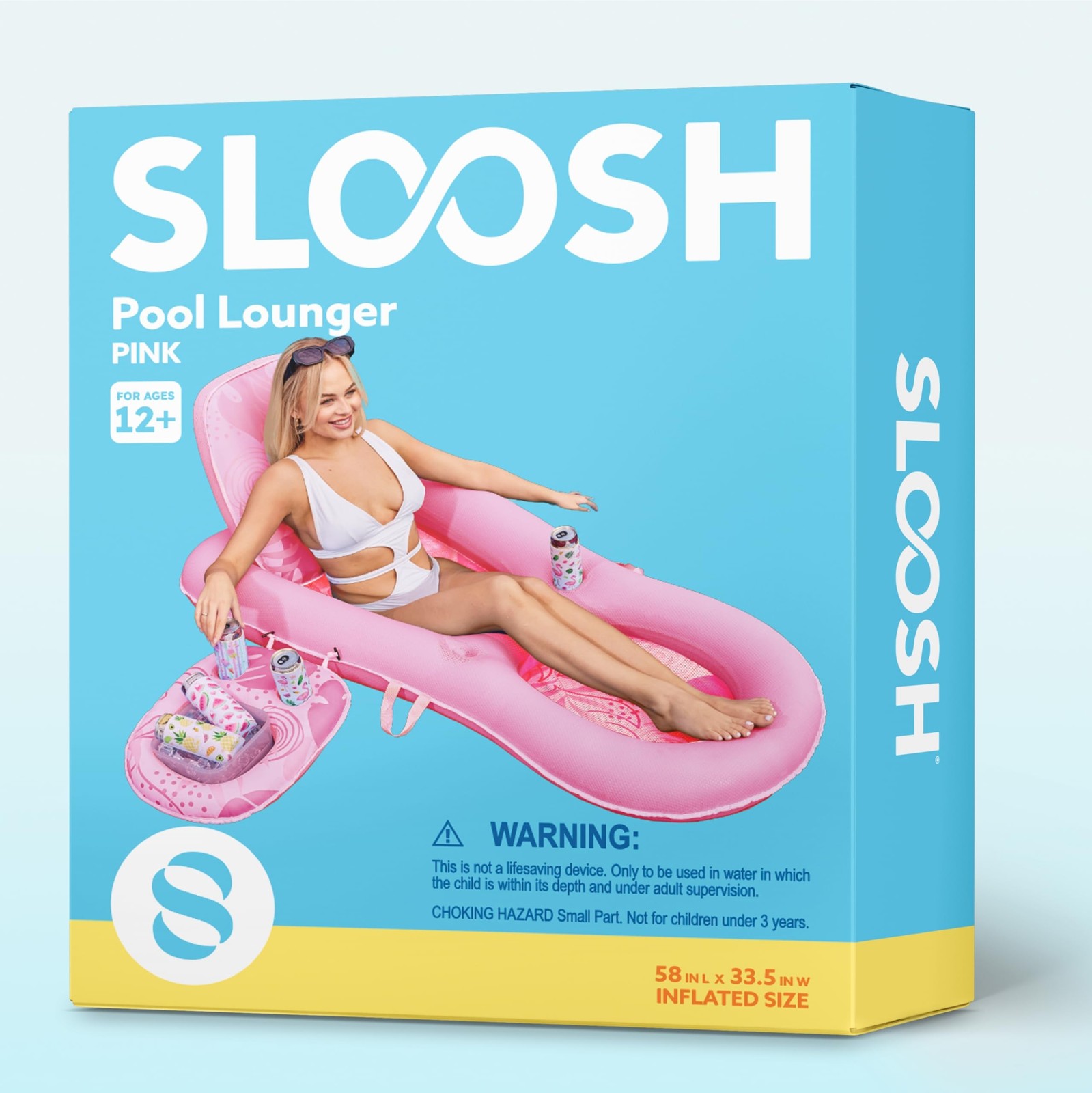 SLOOSH Pool Floats Lounger Adult, Fabric Pool Floaties Lounge Convertible 2-i…