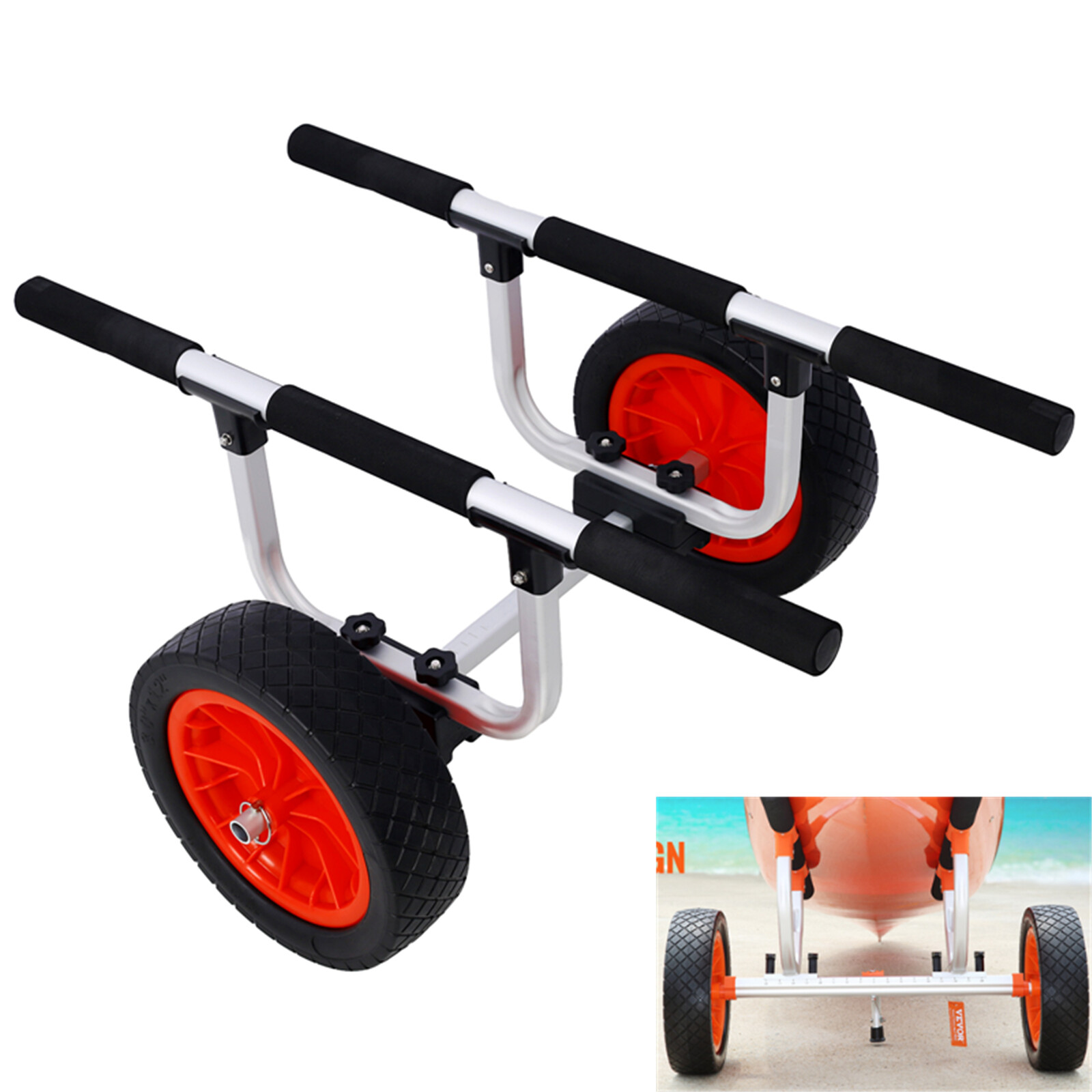 Heavy Duty Kayak Cart Dolly Transport Carrier Adjustable Width Load 300LBS