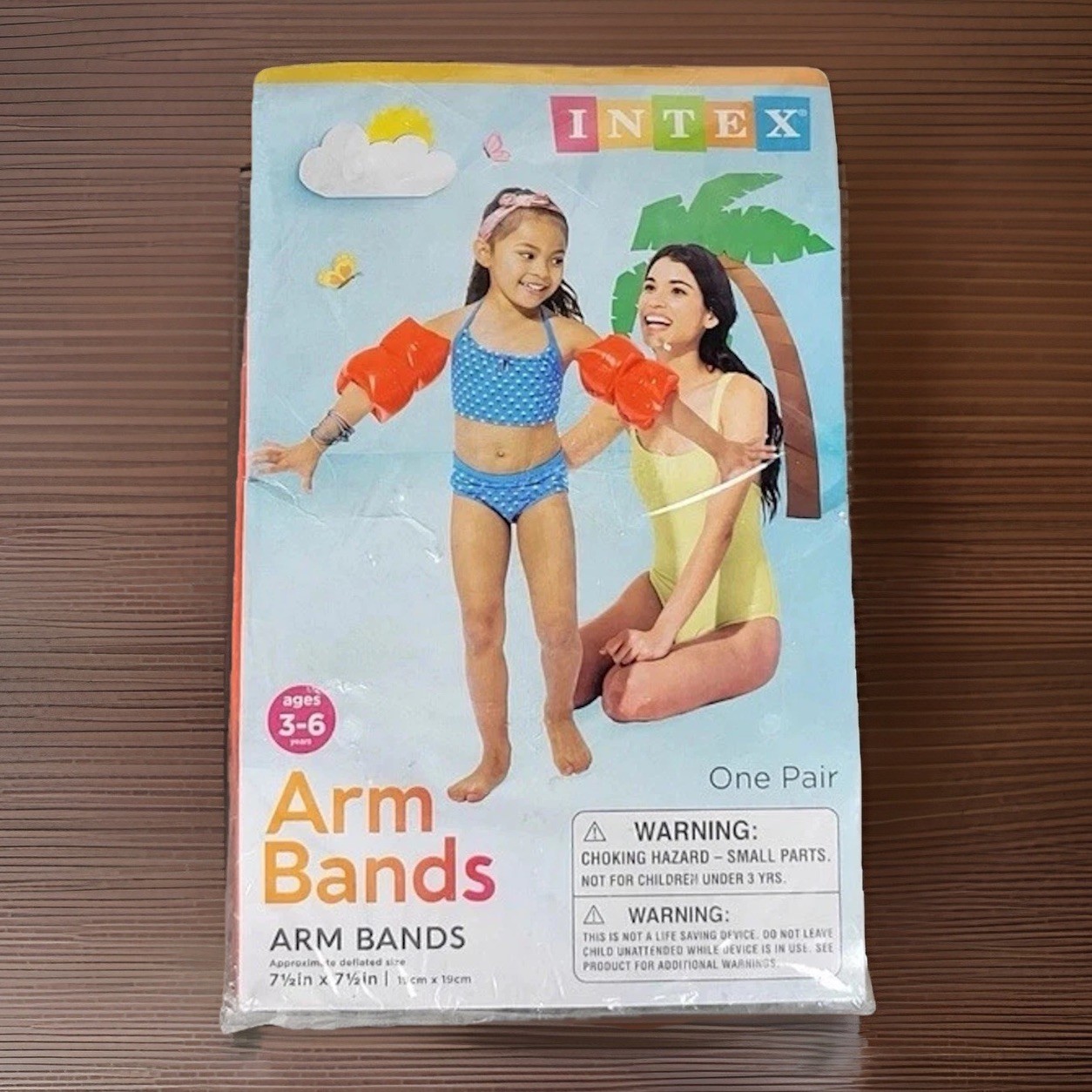 Inflatable Arm Bands Training Aid 3-6 Toddler Swim floaties Orange Pool Boy Girl