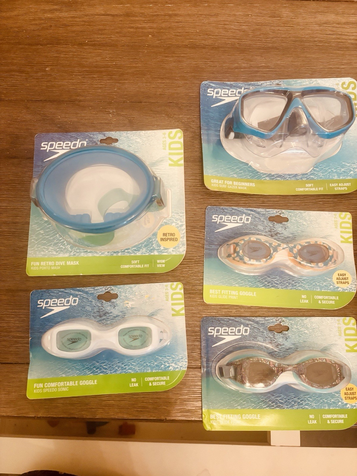 Speedo Swimming Googles Bundle. Various Sizes Lot All new Child Googles Multiple