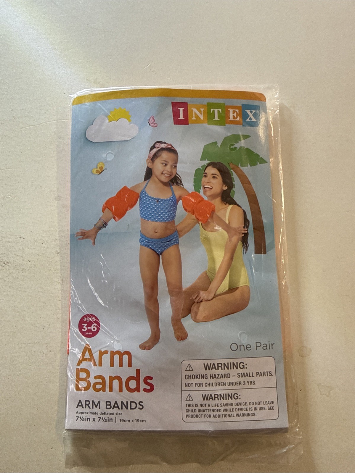 Inflatable Arm Bands Training Aid 3-6 Toddler Swim floaties Orange Pool Boy Girl