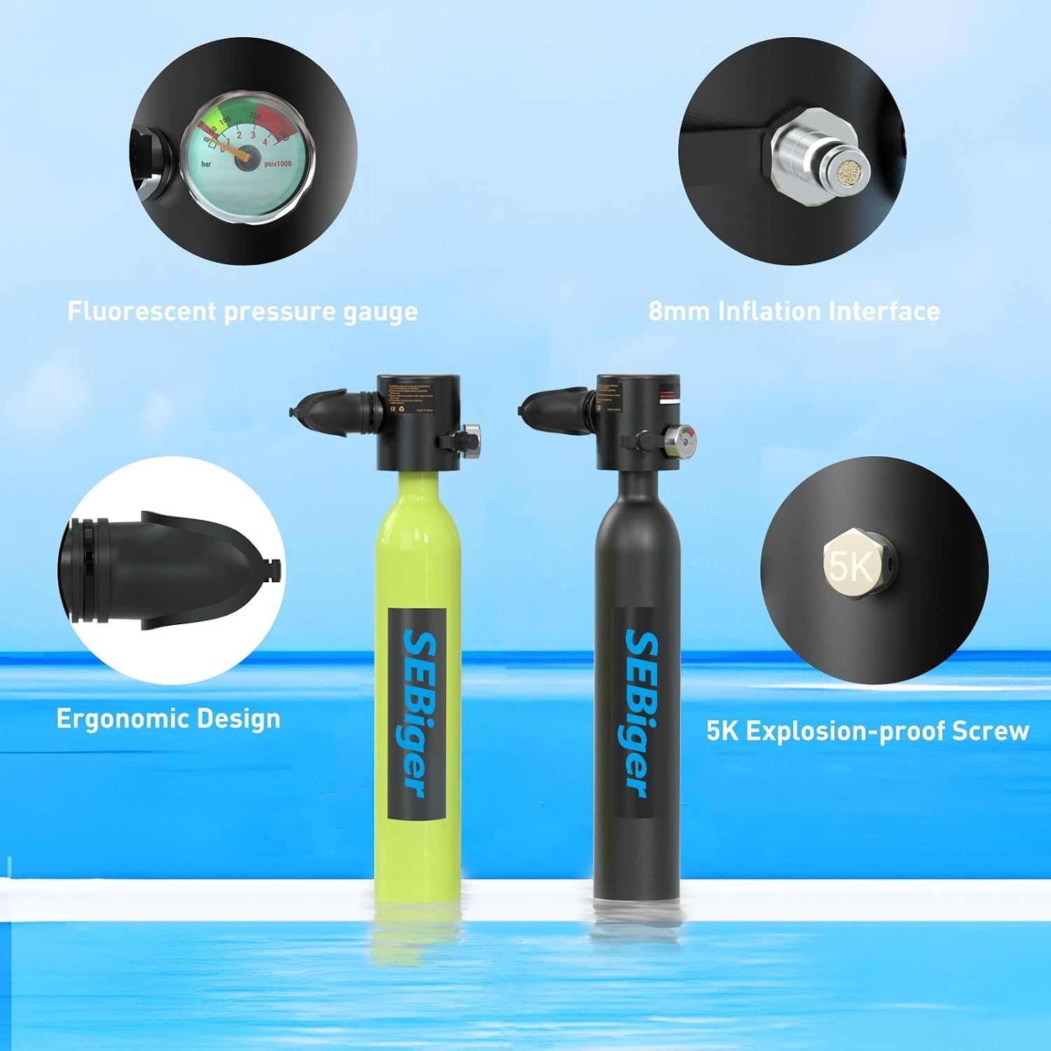 Lightweight 0.5L Scuba Pony Bottle – Ultimate Companion for Divers & Adventurers