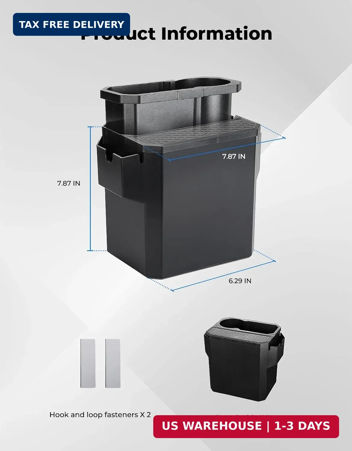 KEMIMOTO Boat Caddy Organizer with Cup Holder, Openable Box Cover and Bottom Sto