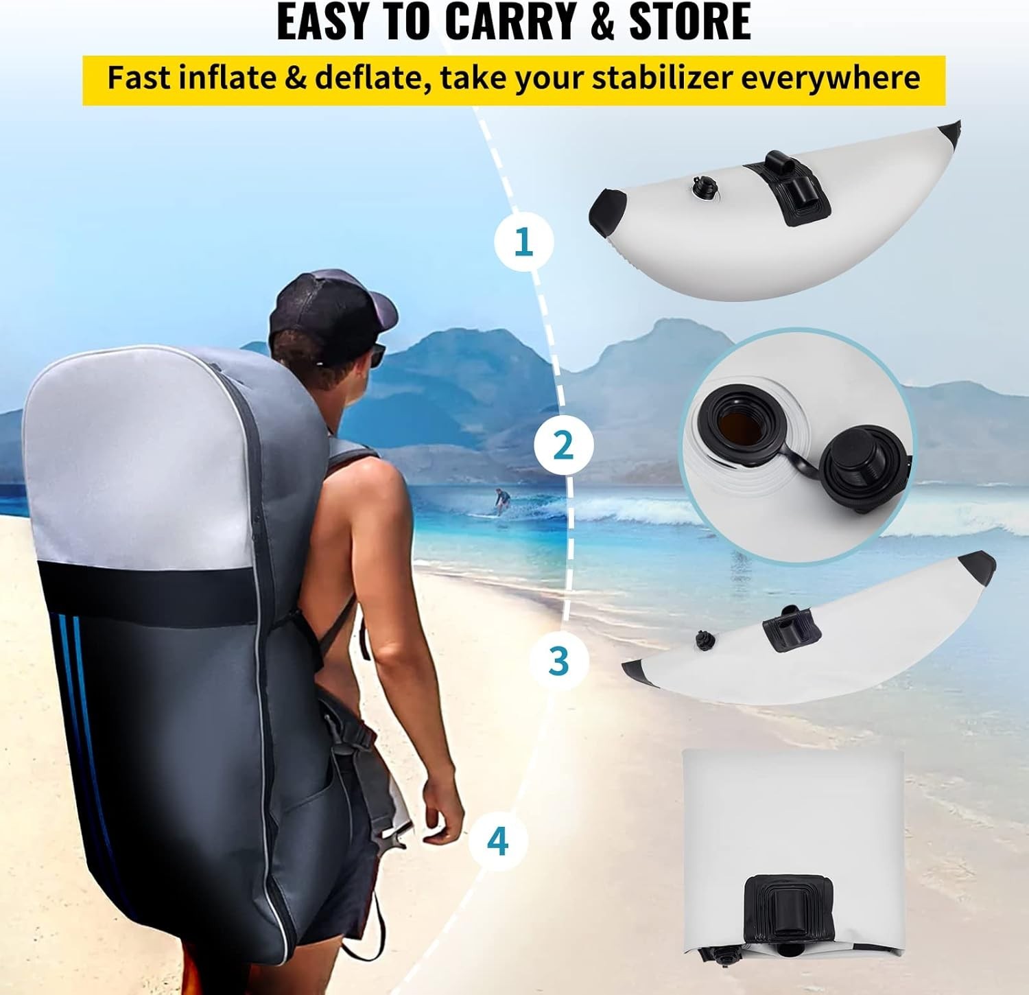 Professional PVC Kayak Stabilizer Kit – 2 PCS Adjustable for Optimal Stability