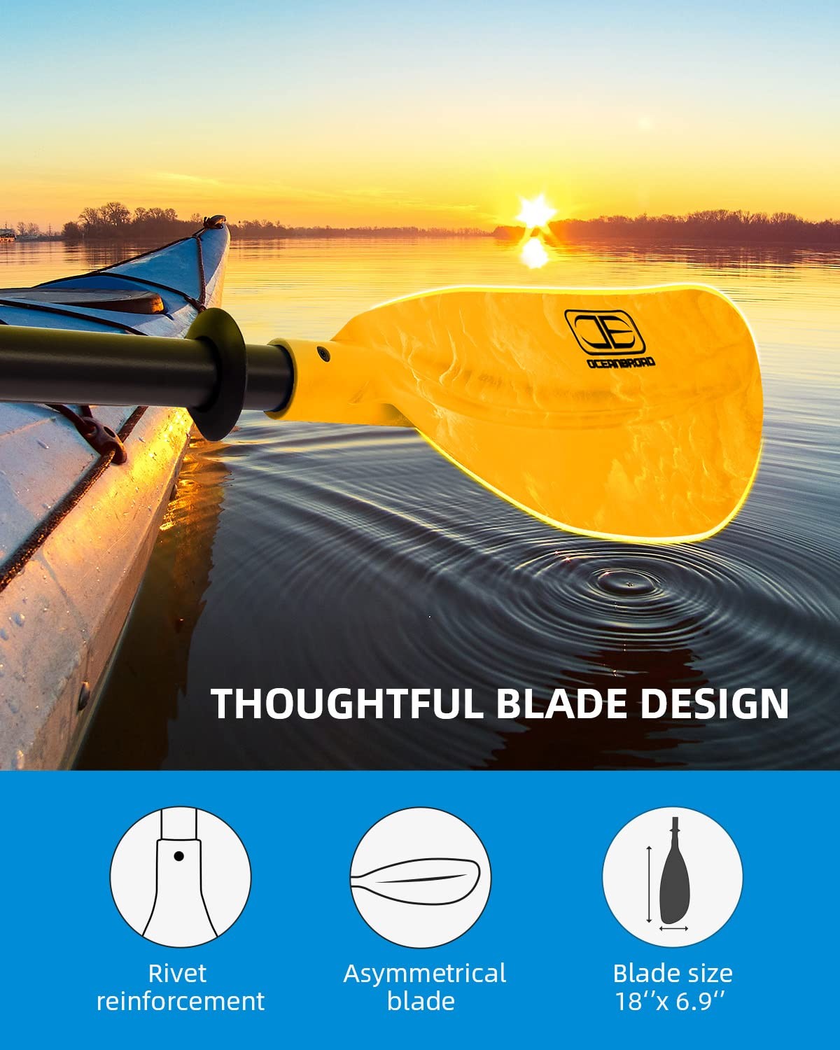 Adjustable Kayak Paddle 86in/220cm to 94in/240cm Kayaking Boating Canoeing Oa…