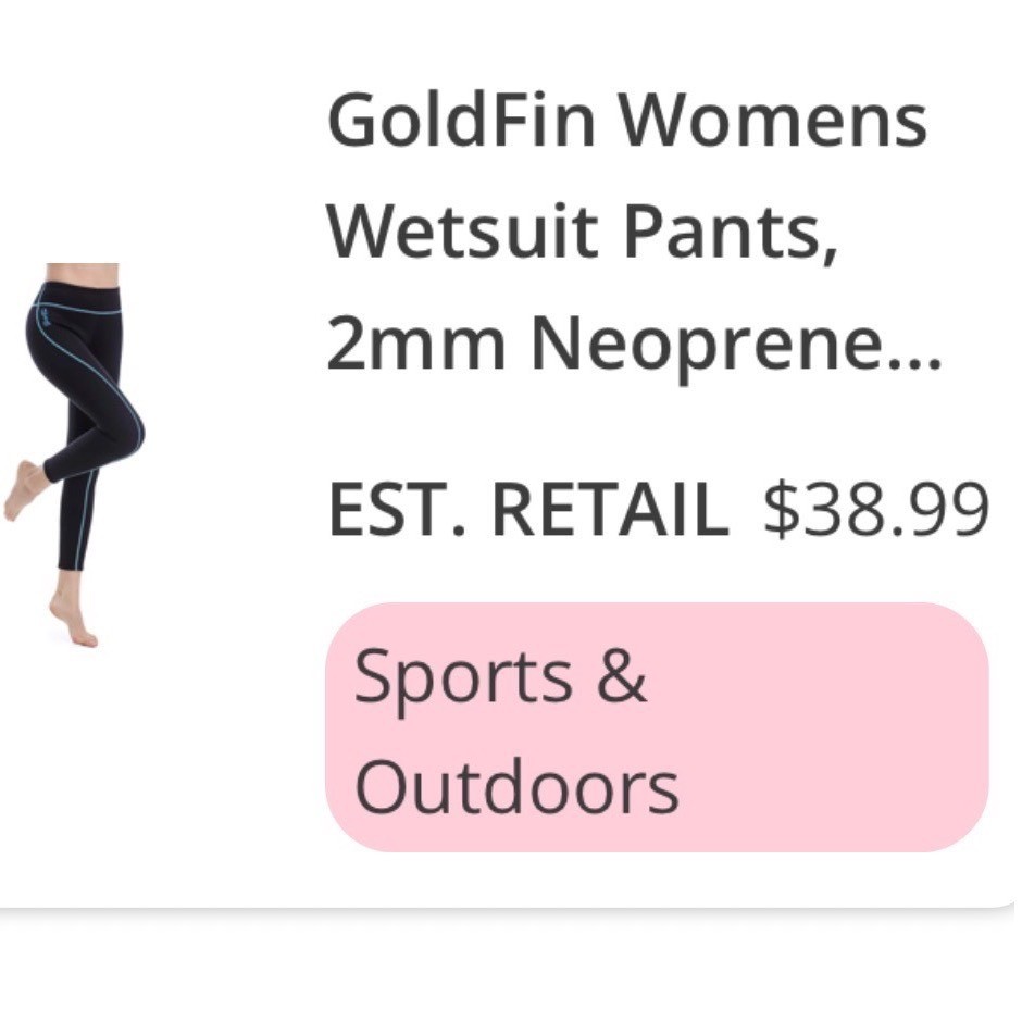 GoldFin Wetsuit Pants Womens Medium Black Excellent 2mm Neoprene Leggings Blue