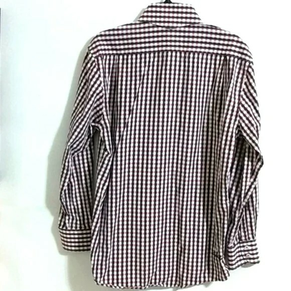 ENGLISH LAUNDRY Men’s Black and White Gingham Long Sleeve Shirt Size 16.5