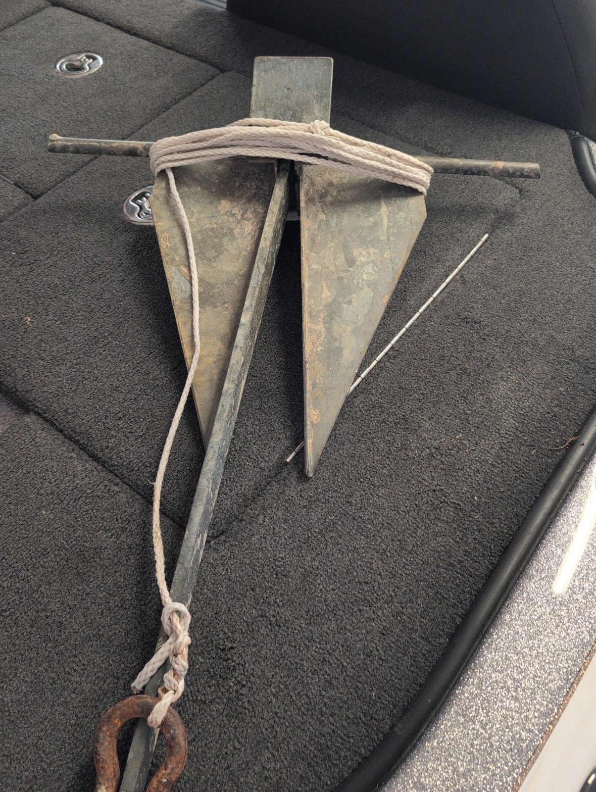 BOAT USAnchor ANCHOR #13 W/ Rope And Clasp. Boating Galvanized Steel