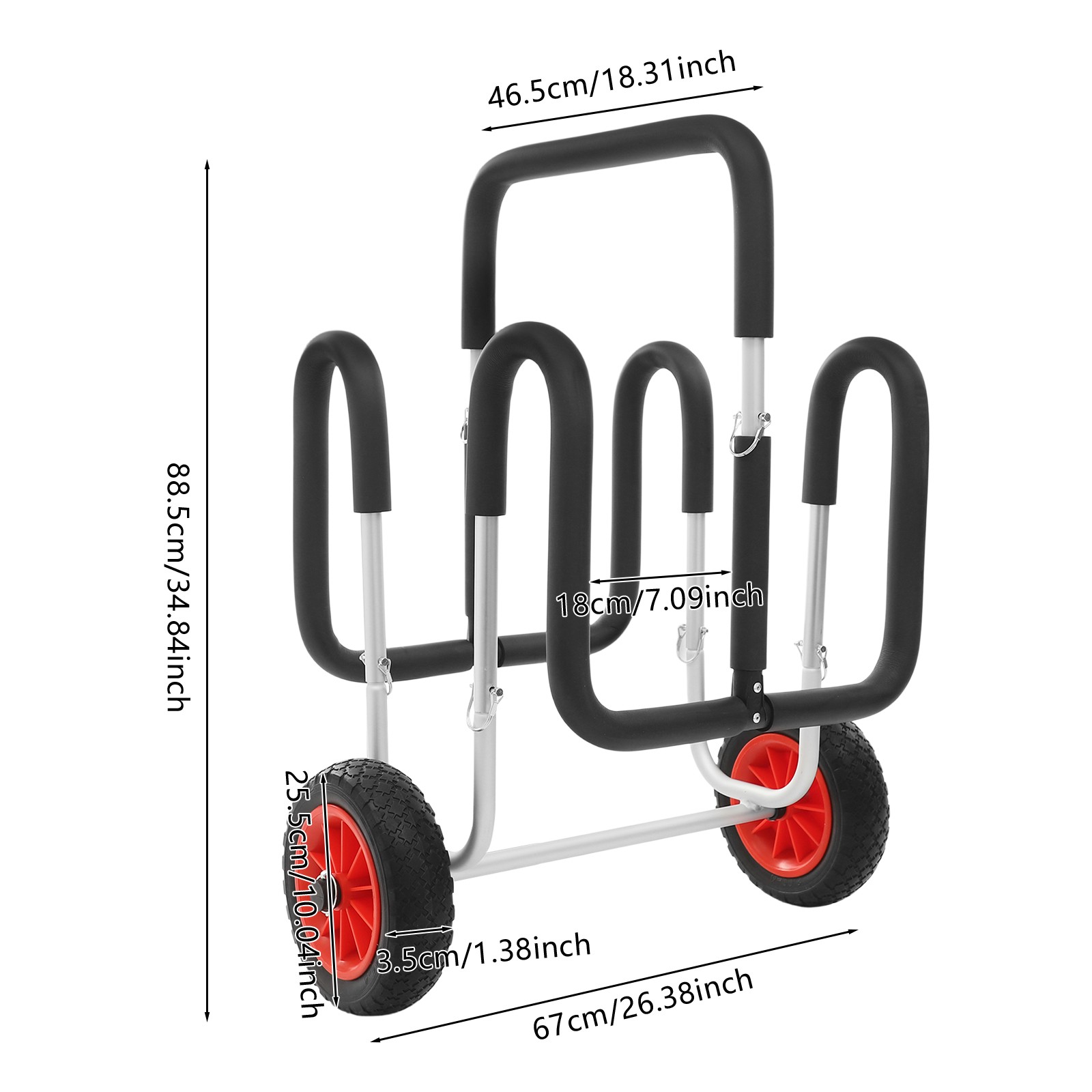 Stand Up Paddle Surfboard Trolley Carrier for 2 SUPs Kayak Transport Trolley