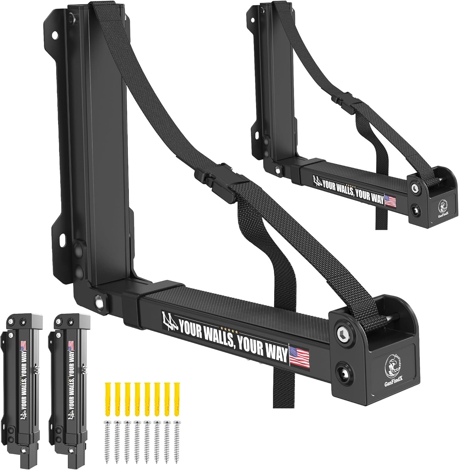 Foldable Kayak Wall Rack | Heavy-Duty 9.5-13.8″ Kayak Storage Rack Hanger