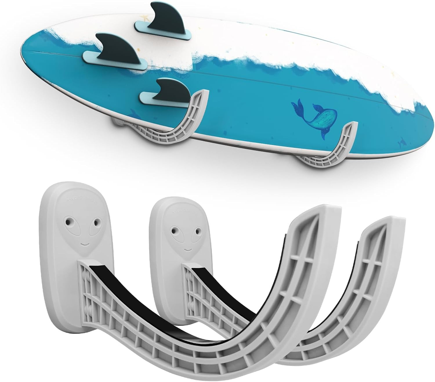 Surfboard Rack | Wall Mount for Surfboards & Paddle Boards (Grey)