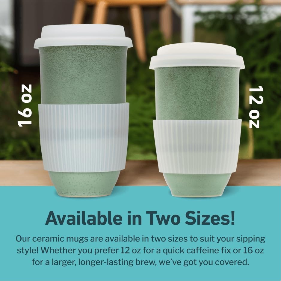 Coffee Travel Mug – Reusable Coffee – Microwave & Dishwasher 16 Ounces Emerald