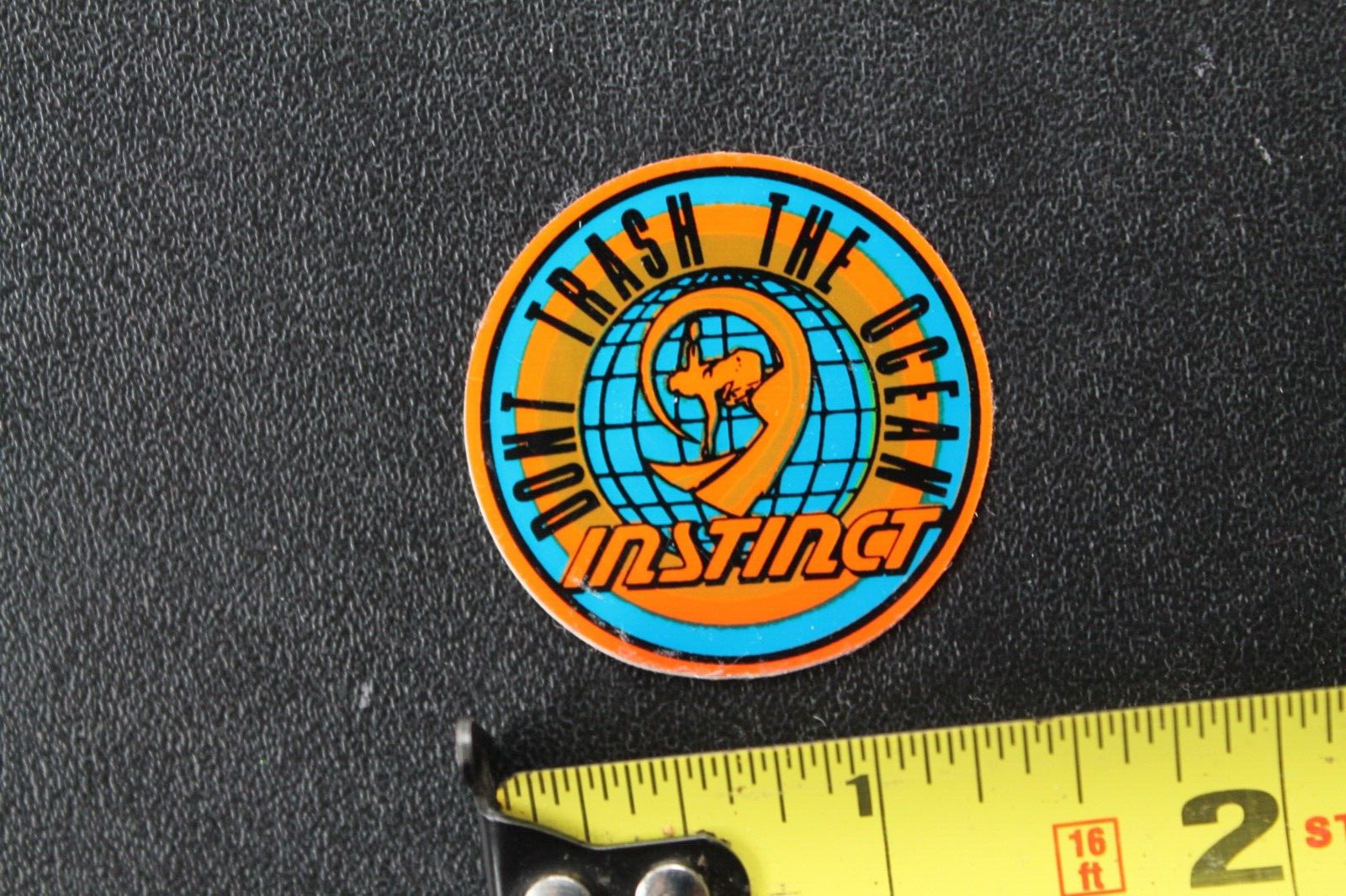 Instinct Surfboards Shaun Tomson Neon Orange Blue V45B Vintage Surfing STICKER