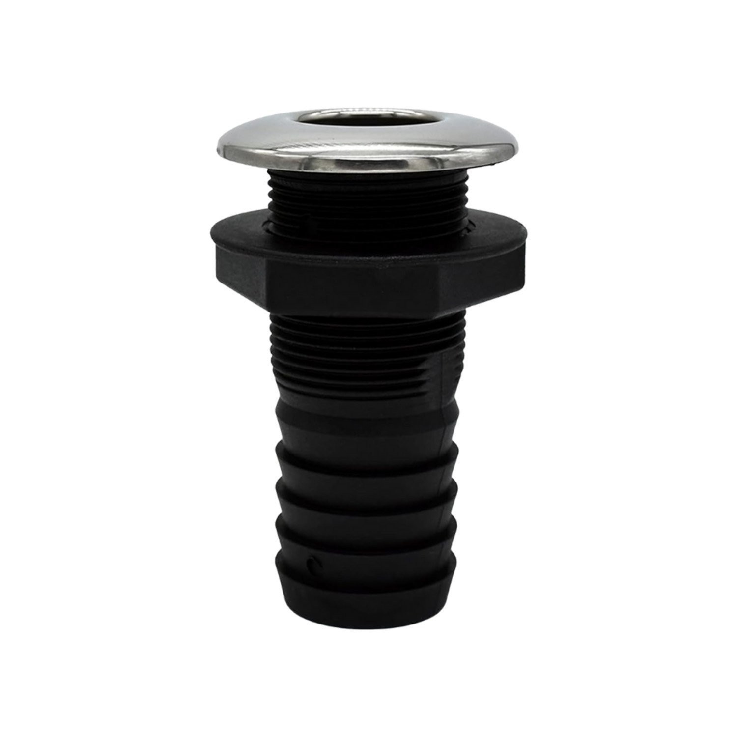 MARINE CITY Nylon 2.36″ Thru-Hull Fitting With 316 Stainless Steel Trim Cover