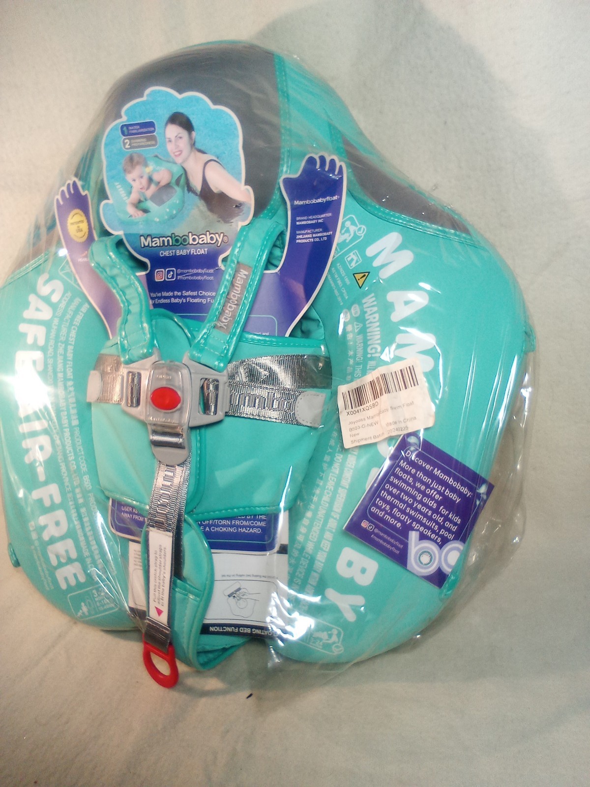 New mambobaby Non-Inflatable Air-Free Baby Float 3-24 with Harness