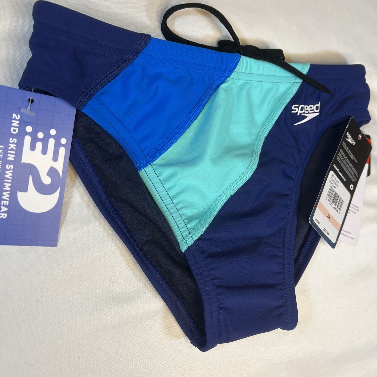 Men’s Speedo Bikini Swim Brief, Eco, Peacoat, Size 28
