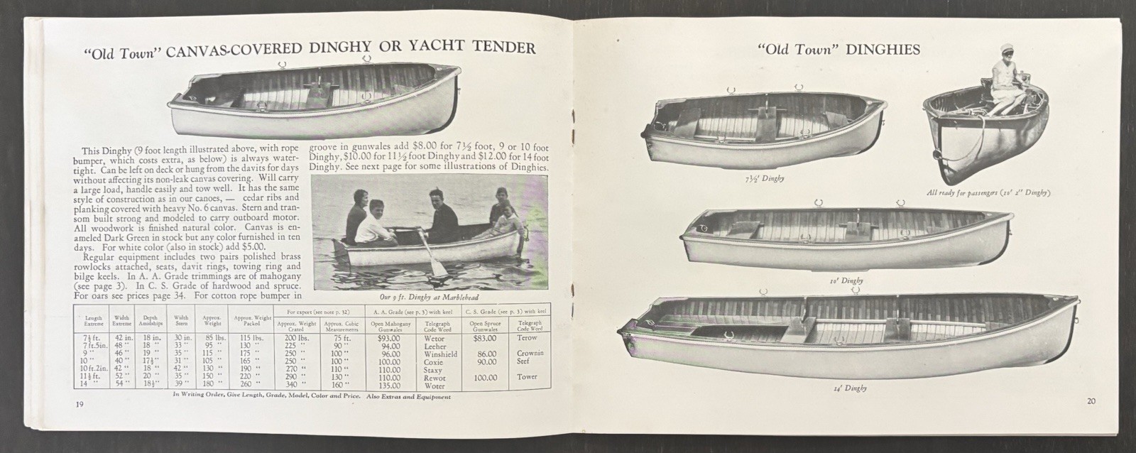 OLD TOWN CANOES & BOATS 1934 CATALOG