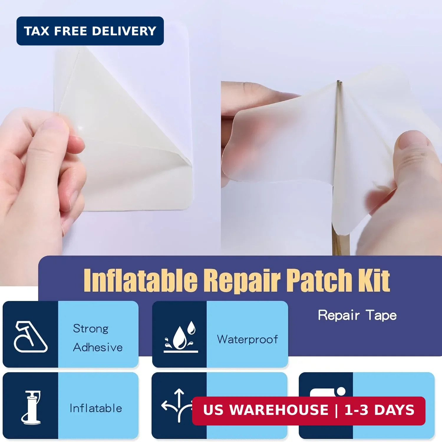 Breliter Inflatable Patch Repair Kit – Waterproof TPU Pool Repair Tape, Heavy Du