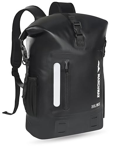 Waterproof Roll Top Backpack Dry Bag 20L/30L/45L, Ergonomic Cushioned Back, Hip