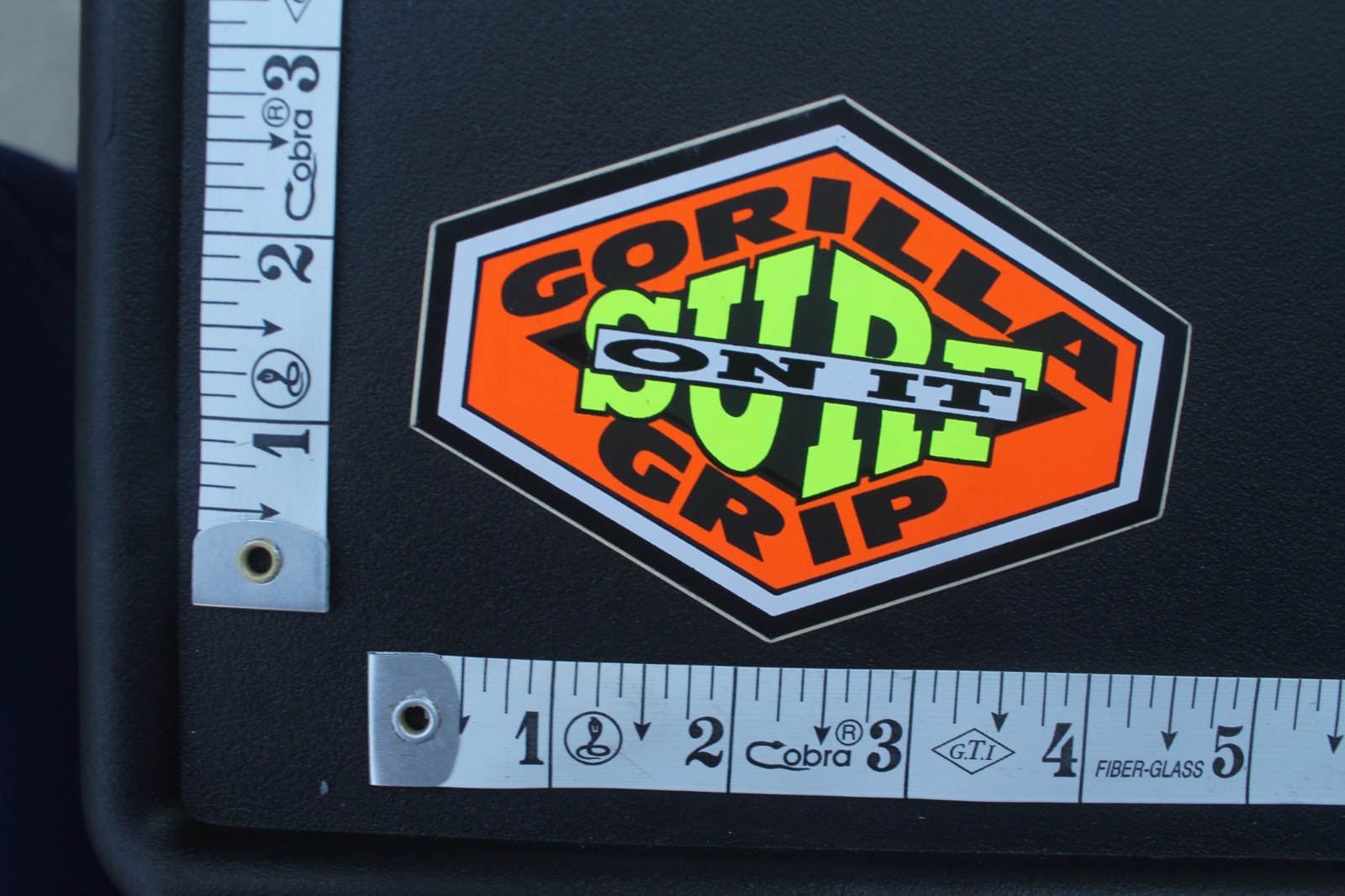 Gorilla Grip Surf On It Traction Wax Neon 80s Orange V9A Vintage Surfing STICKER