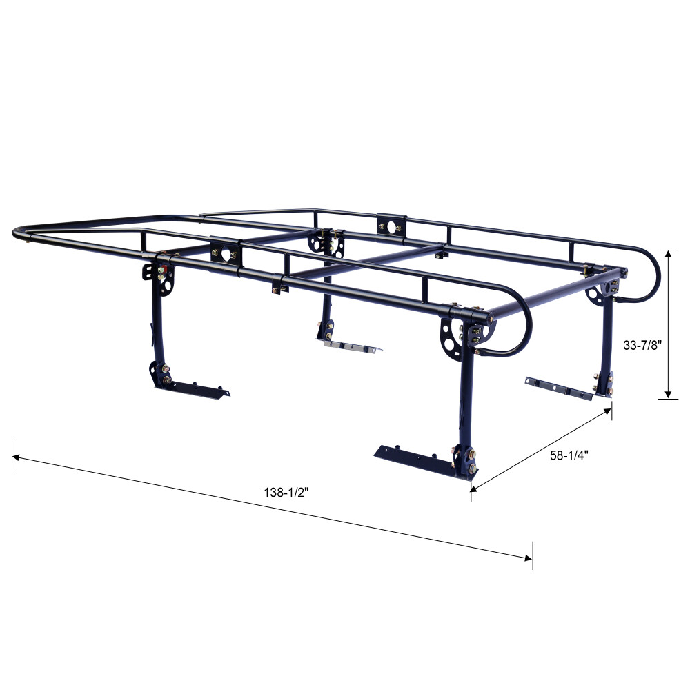 1000 LBS Adjustable Truck Contractors Rack Ladder Pickup Kayak Lumber Rack Side