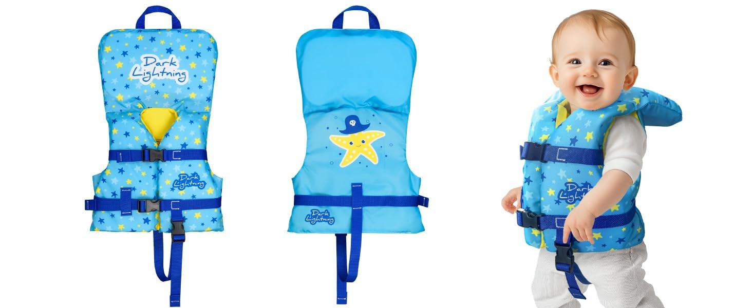 USCG Approved Life Jacket for Toddlers 1-3 Years Old, Swimming Pool Floats 20…