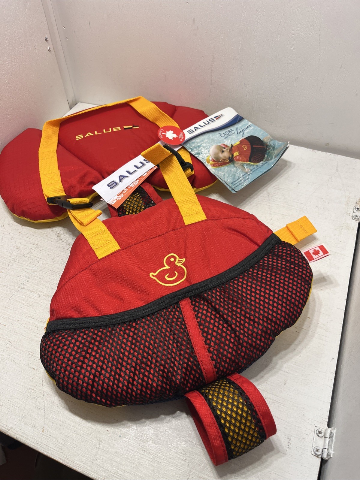 NWT Salus Bijoux Baby Vest Flotation Jacket for Infants 9-25 pounds Red/Yellow