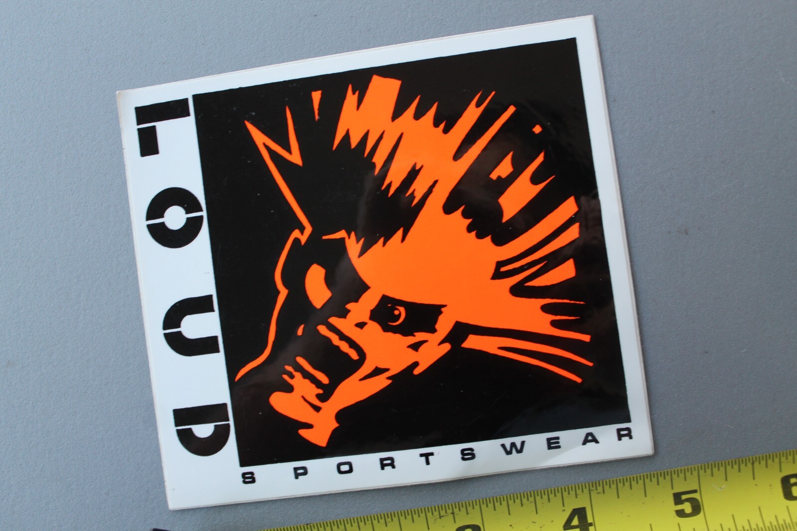 Loud Sports Wear Clothing Skate Neon Orange 80’s OG V69B Vintage Surfing STICKER