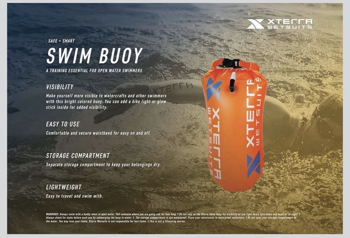 Open Water Swim Buoy Float Dry Bag – 22”x 10” Before Inflation Xterra Wetsuits